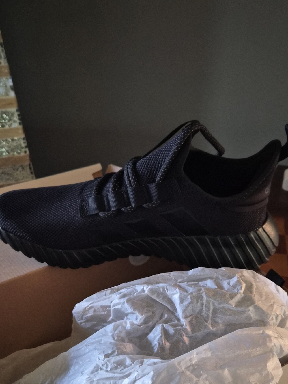 mens adidas black kaptir 3.0 running shoe